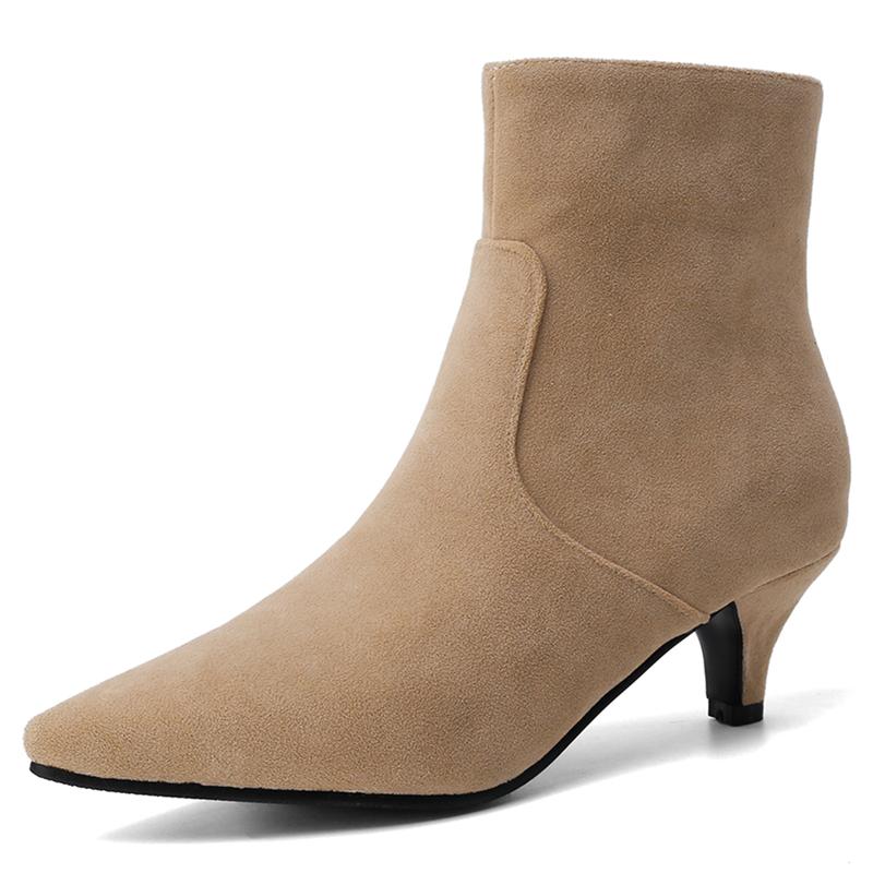 

Модные короткие ботильоны женские весенне-осенние повседневные ботинки из флока женские туфли на каблуках бежевые серые черные большие размеры 48 классические 40 жёлтый