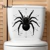 Realistic Spider Pattern Decor Halloween Toilet Cover Sticker, Scary Black Tank Festival Atmosphere Wall Sticker Lid Decal, Self-Adhesive Bathroom for