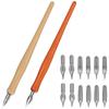 1 Set of Lightweight Solid Wood Fountain Pen Nibs for Calligraphy and More (WD366-0.5mm) Painting, Practice,