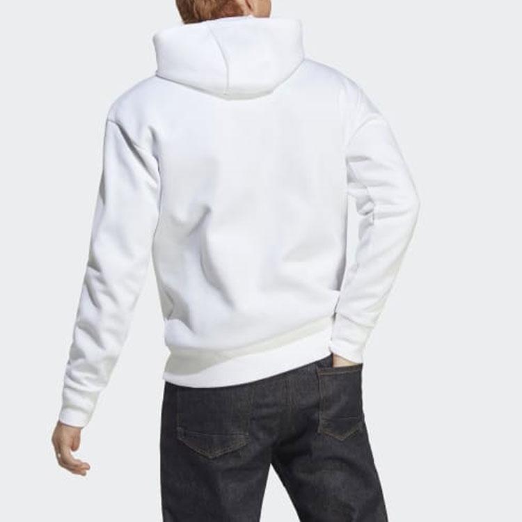 Adidas Letter Logo Printed Hooded Pullover Long Sleeve Sweatshirt Men sweatshirt White IC3746
