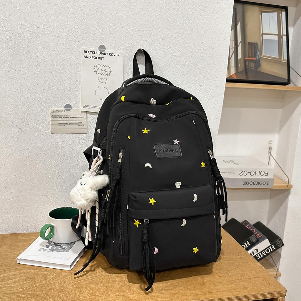 Schoolbag Embroidery Small Fresh Schoolbag Junior High School Girls High Value Ins Large Capacity Backpack High School Backpack