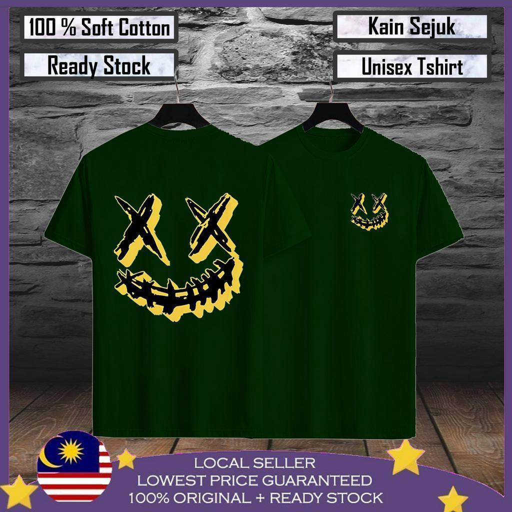 Premium Cotton Yellow XX Smile Baju Viral Lelaki Men T shirt 100% Cotton Baju Tshirt Lelaki Baju Perempuan
