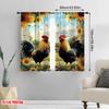 2Pcs Farmhouse Style Curtains Chicken And Sunflower Print Rod Pocket Window Treatments Rustic Drapes Design For Privacy