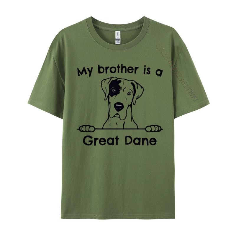 My Brother Is A Great Dane Cute Dog Breed Tshirt Man Vintage T Shirts Brand Clothing Cotton TeeShirt Graphic Shirts