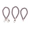 3Pcs Pearl Key Chain 10mm Various Styles High Gloss Fine Polishing Pearl Hand Wrist Lanyard with Metal Buckle for Bag