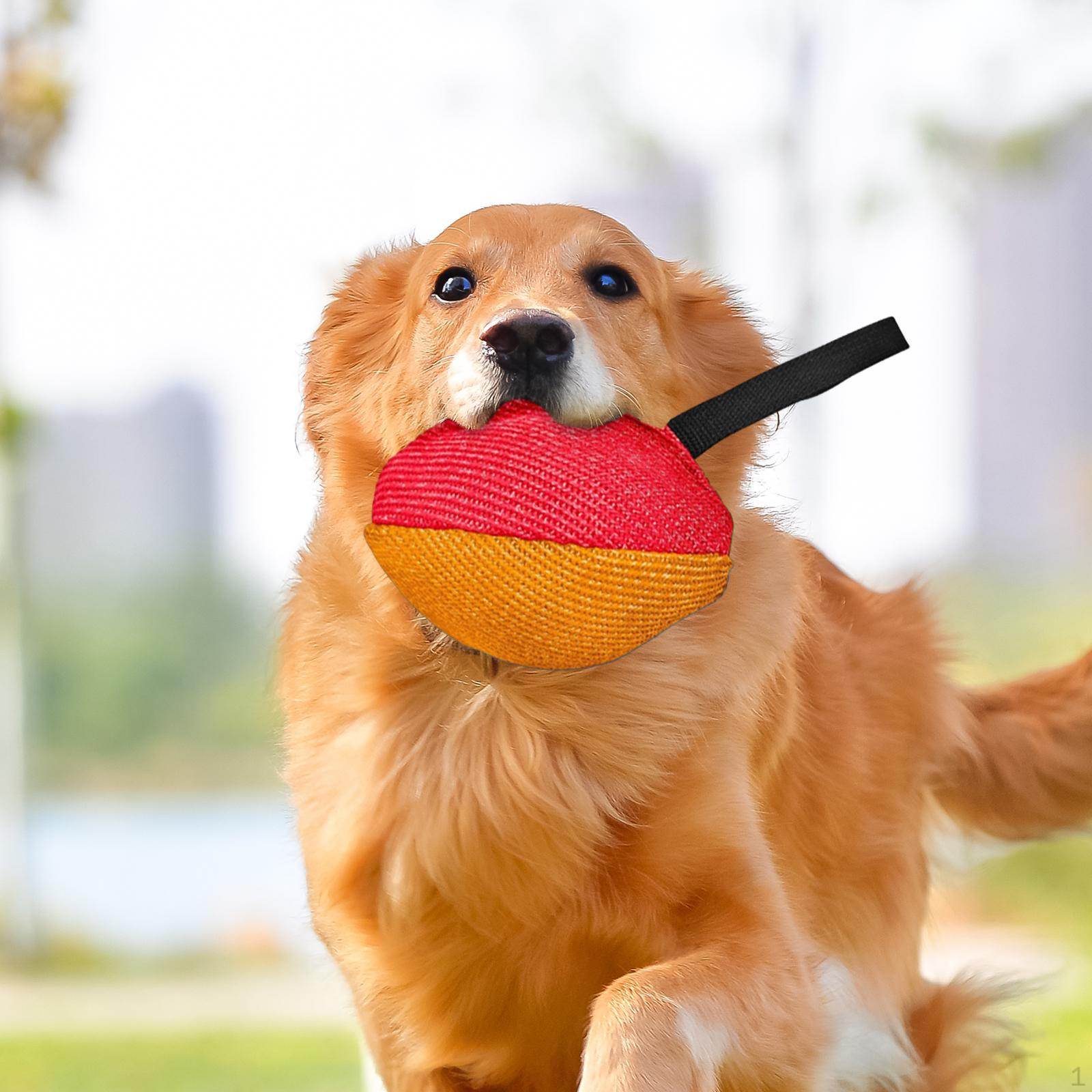 

Dog Tug Ball Toy Enrichment Toys with Handle Bite Training Interactive Play for Exercise Medium Dogs Orange Red
