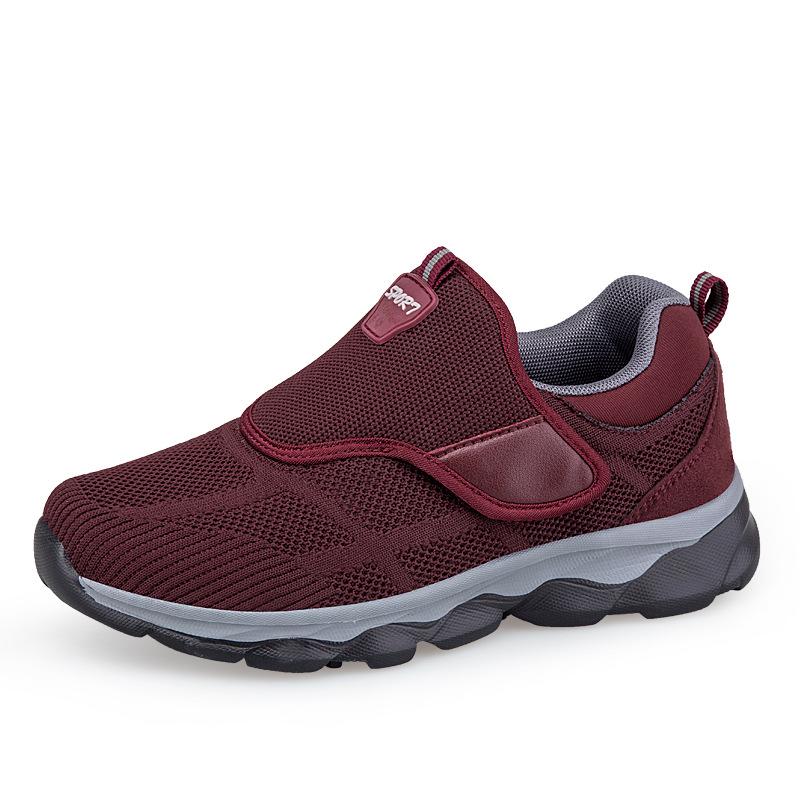 New large size four-season soft sole light and comfortable mesh breathable Velcro casual shoes