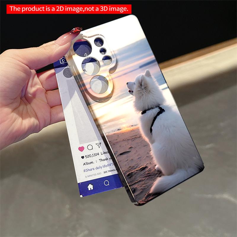 2DFlat Samsung phone case White Samoyed at Sunset Beach Applicable to Galaxy S22 S23 S24 S25ULTRA S26 A12 A13 A14 A15 A16