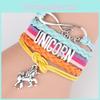 Colorful Unicorn Bracelet Multilayered Alloy Woven Accessory For Kids