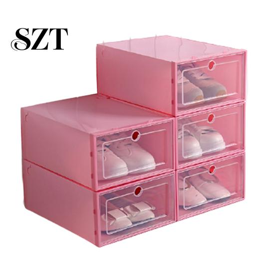 Transparent Stackable Dustproof Flip Type Shoes Storage Container Home Decor