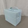 Pvc Travel Makeup Bag With Striped Design And Foldable Function For Daily Use