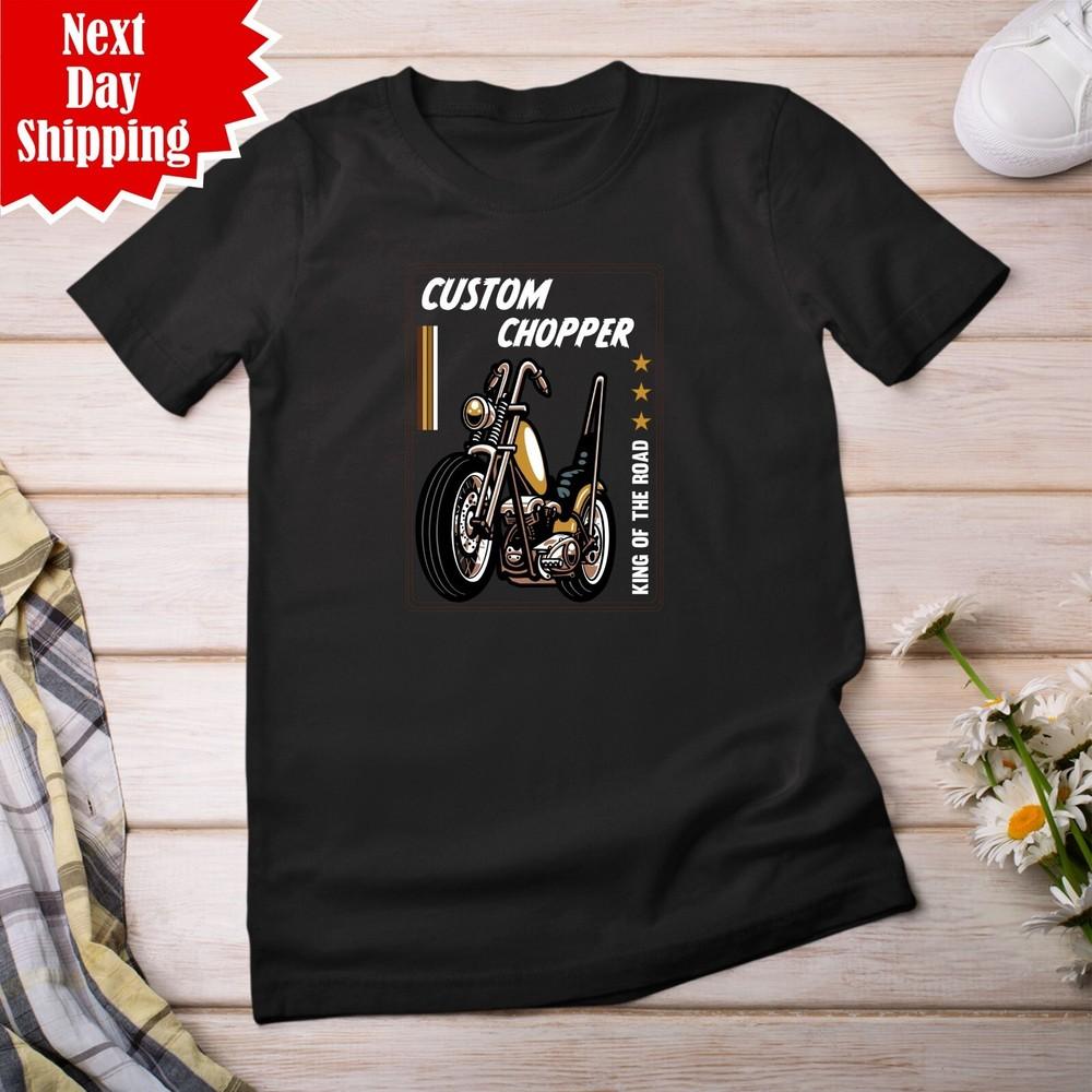 

Biker Custom Chopper T-Shirt Printed Motorbike Motorcycle 100% Cotton Unisex Top 3XL