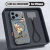 INS Floral Pattern Hand Strap Case For iPhone 17 Pro Max iPhone 16 15 14 13 Pro Max Magnetic For Magsafe Hybrid TPU+PC Matte Cover
