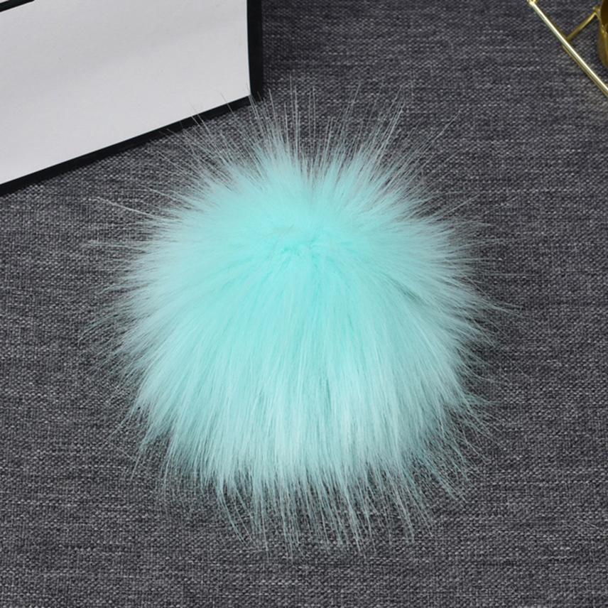 1PC Faux Fur Pompom Hat Ball Hairball DIY Handmade Pom Poms for Handcraft Colorful False Pompon With Rubber Band Hat Accessories