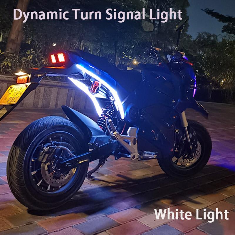 1 Pair Motorcycle Flowing Turn Signal Light Strip,Rear Tail Light Startup Scan, Flowing Signal Light,Modified Atmosphere Light