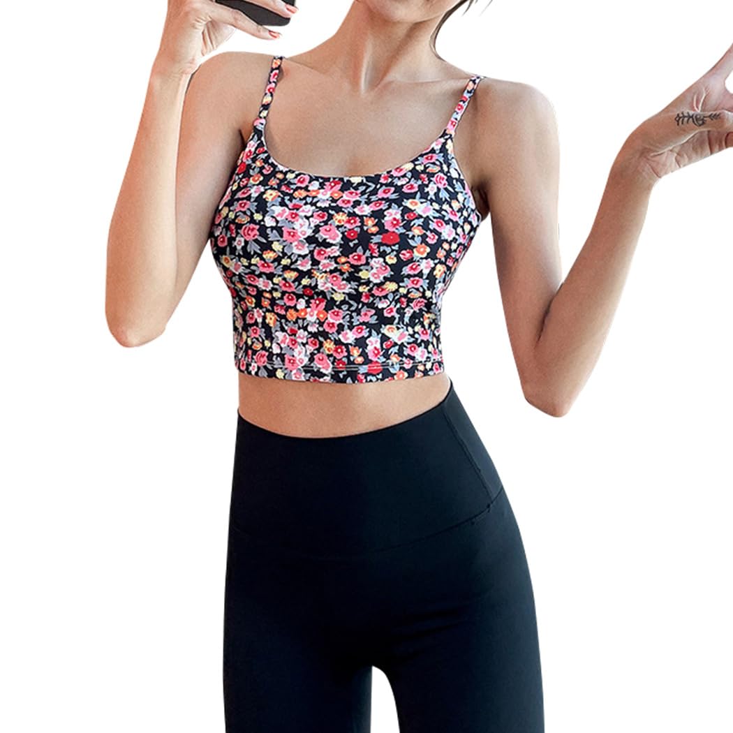 

Комплект для йоги DAYCLOSET: топ и леггинсы с высоким мини-цветком и чашками размера M, женский, талия, эластичный, черный, (йога143)