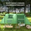Four Man Duo Room Tunnel Tent, with Accessories - Green