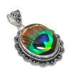 Natural Dichroic Glass Gemstone 925 Sterling Silver Jewelry Pendant 2.25" ETC-14029