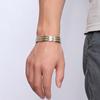 Vinterly Mens Chain Link Bracelet Wheat Black Stainless Steel Health Energy Germanium Magnetic Bracelets Bangles for Men Jewelry