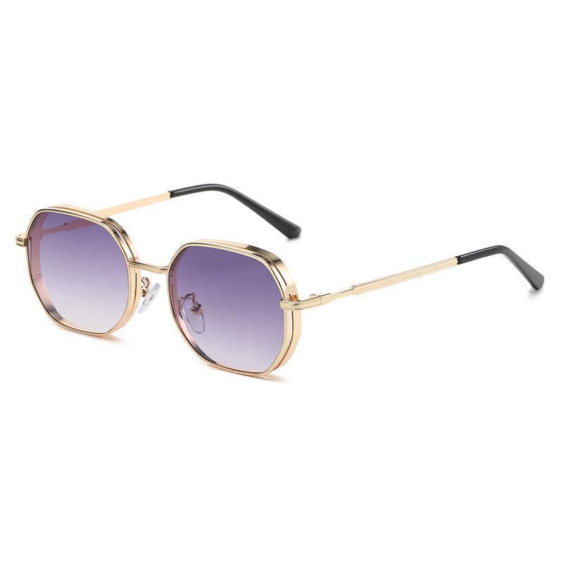 1pc Metal Fashion Round Men's Sunglasses Outdoor Driving Driving Fishing Gradient Sunglasses Women's Sunglasses