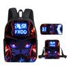 Classic Funny Fire Force season 3 3D Print 3pcs/Set pupil School Bags Laptop Daypack Backpack Inclined shoulder bag Pencil Case