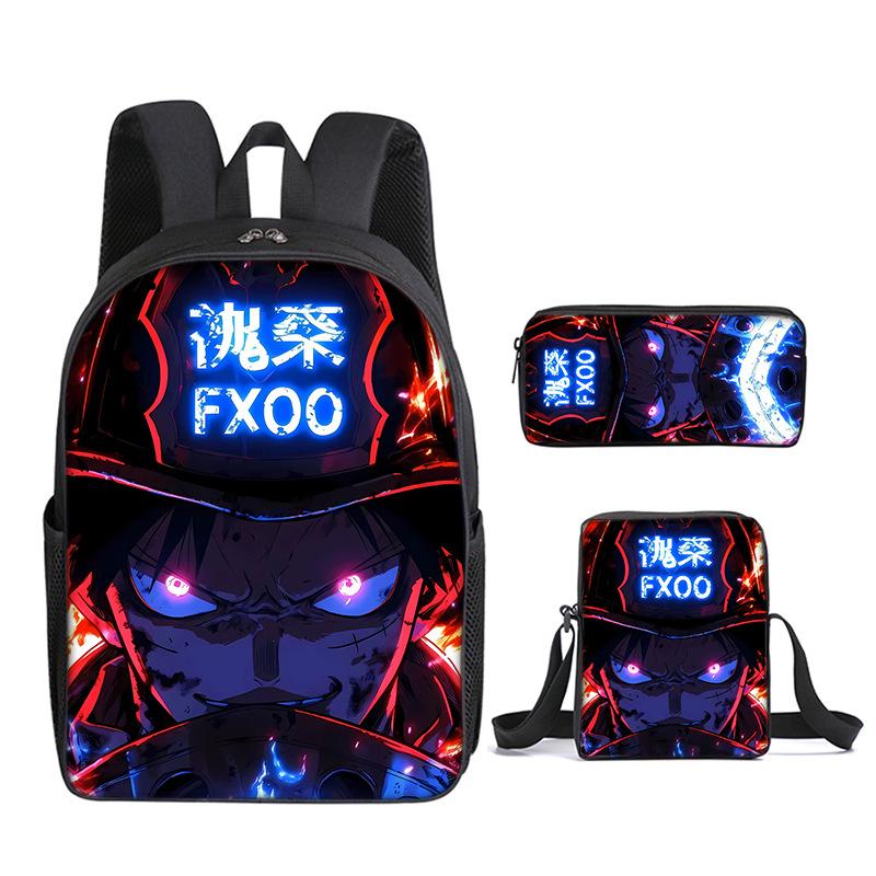 Classic Funny Fire Force season 3 3D Print 3pcs/Set pupil School Bags Laptop Daypack Backpack Inclined shoulder bag Pencil Case