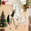 Exquisite  White Horse Acrylic Flat Hanging Ornament Home Decoration Backpack