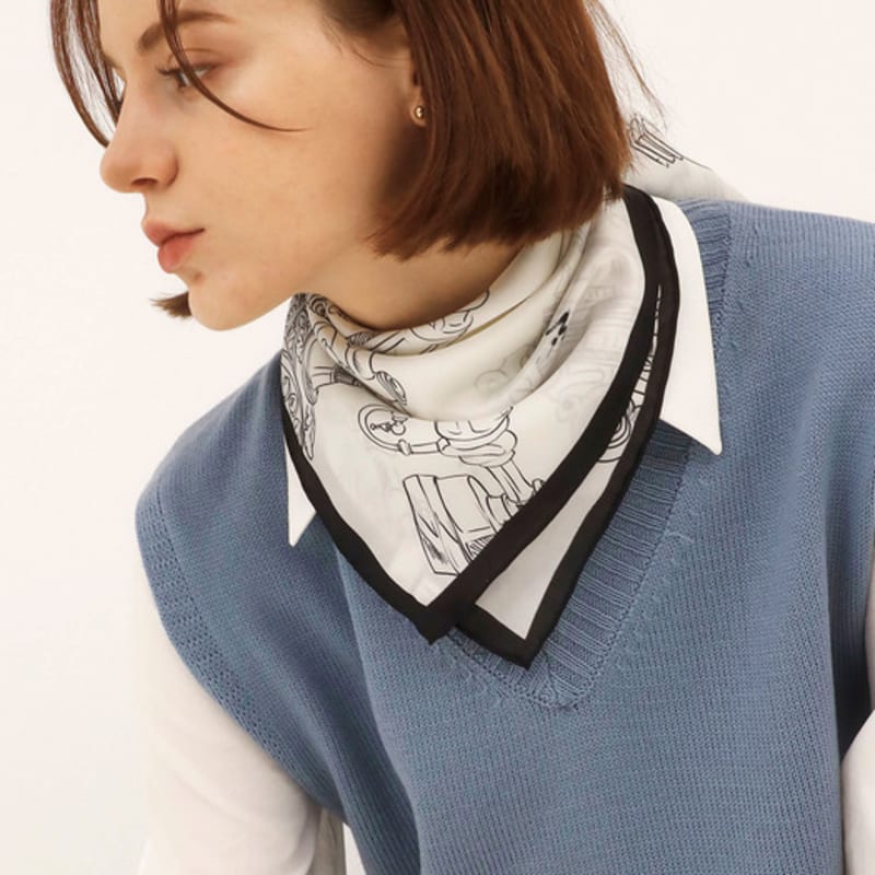 ONSZ Vintage Telephone Silk Scarf