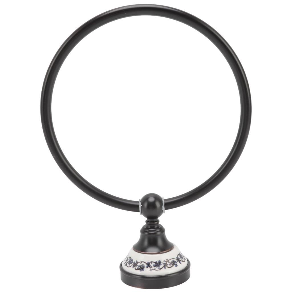 Towel Ring Bathroom Wall Mounted Stand Holder Rack Antique Brass Porcelain Accessories