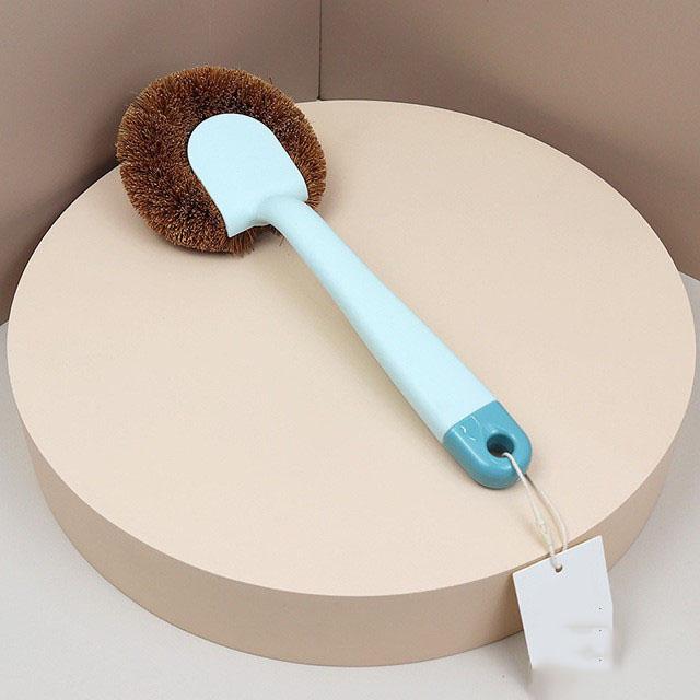 Jiayi 1816 Coconut Brown Pot Brush Linyi Daily Necessities Macaron Plastic Long Handle Kitchen Cleaning Pot Brush