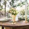 Decorative Flower Vase, Floral Arrangements, Luxurious Elegant Gold Metal Vase for Living Room,