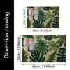 1 Tropical Green Plant Pattern Rectangular Bath Mat- Machine Washable Polyester Non-Slip Backing Soft Plush Texture for Bathroom