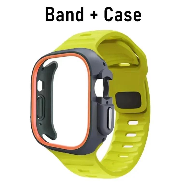 TPU-Hülle+Silikonarmband für Apple Watch Band Ultra 49mm Sportband für iwatch Serie 10 9 8 7 6 5 46mm 45mm 44mm 41mm 40mm 42mm