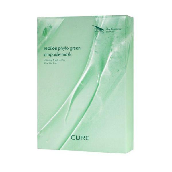 KJM Aloe La Sense Cure Real Aloe Phyto Green Ampoule Mask 10pcs