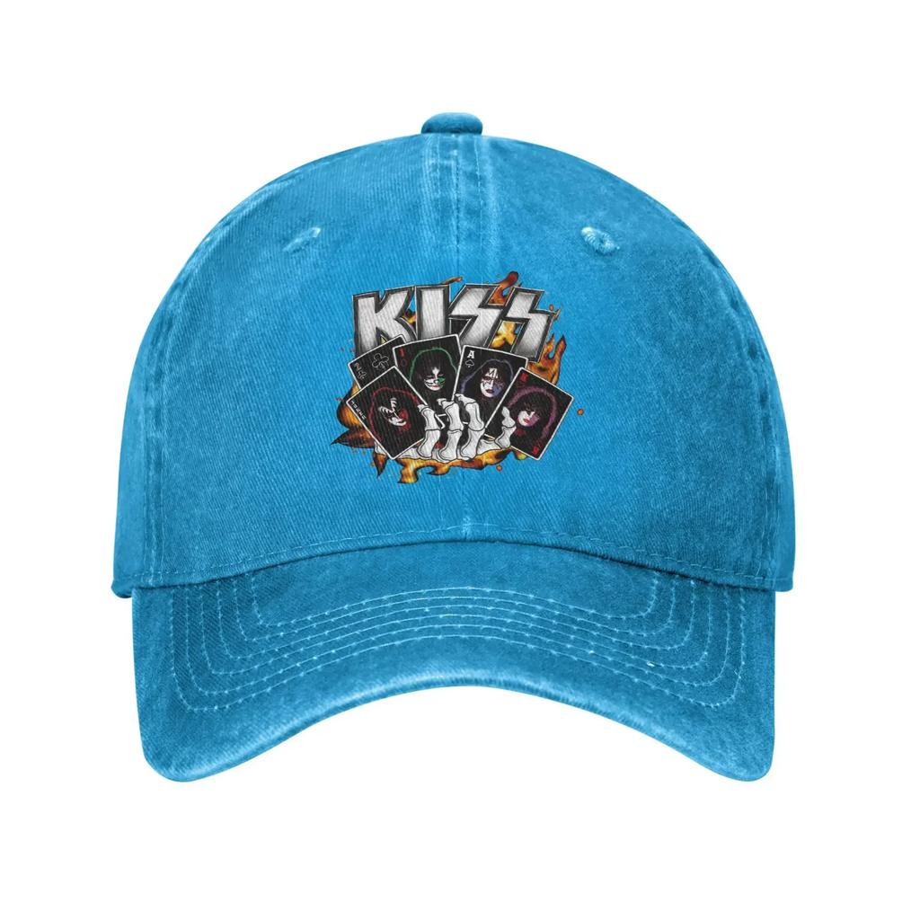 Rock Kiss Band Unisex Stil Baseballkappen Used-Look Baumwollmützen Kappe Lässig Outdoor Workouts Geschenk Snapback Kappe