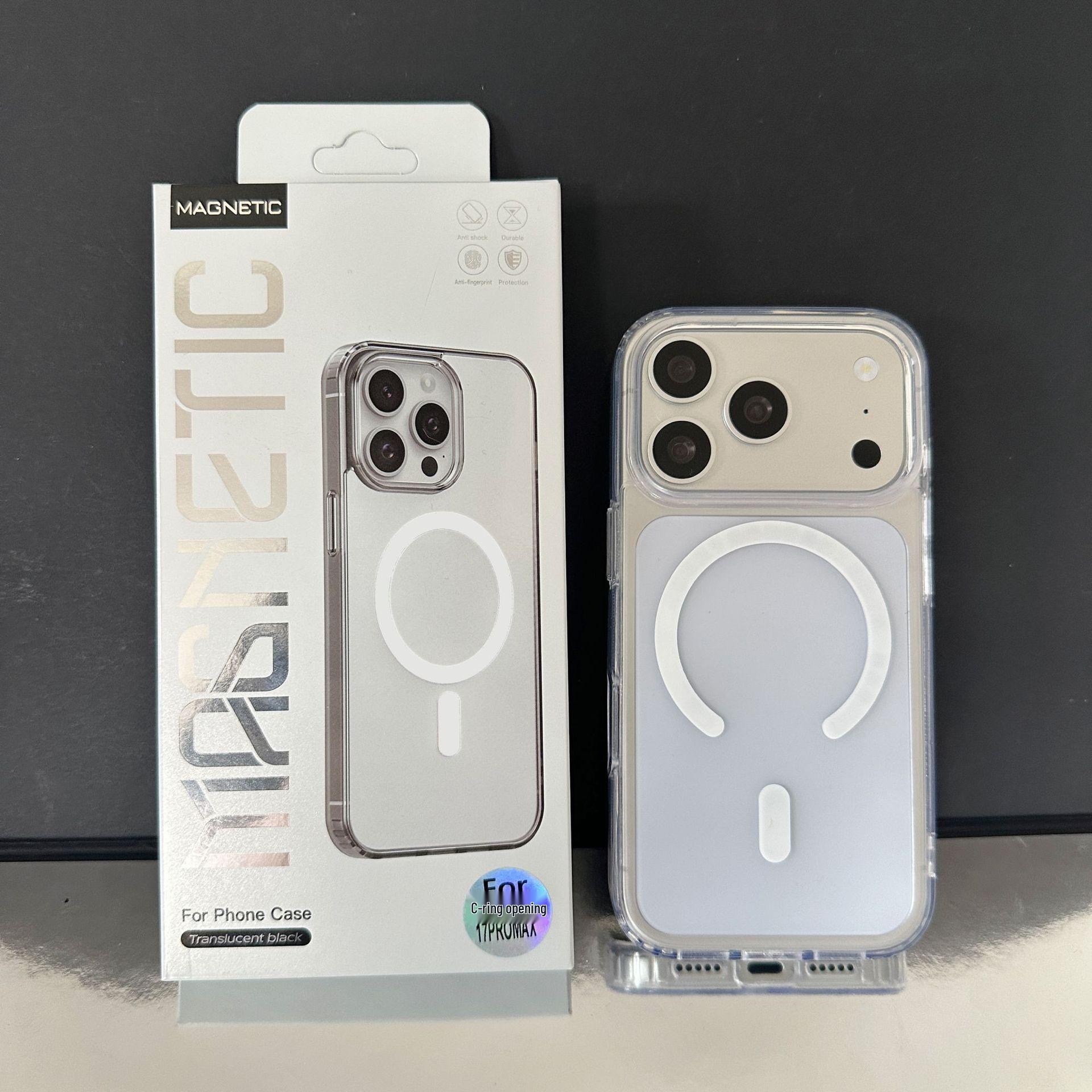 

iPhone 17 Series Magnetic Case: Clear Acrylic Back, Soft Edges, Frosted Matte White, 13 Pro Simple Design iPhone 13 Pro Max