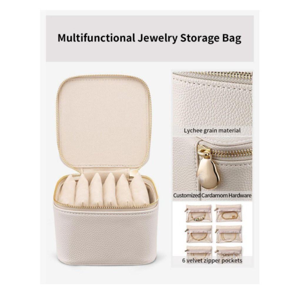 PU-Leder Ohrring-Aufbewahrungsetui mit kleinen Beuteln Schmuckverpackungsbeutel Einfache Schmuckschatulle Ring