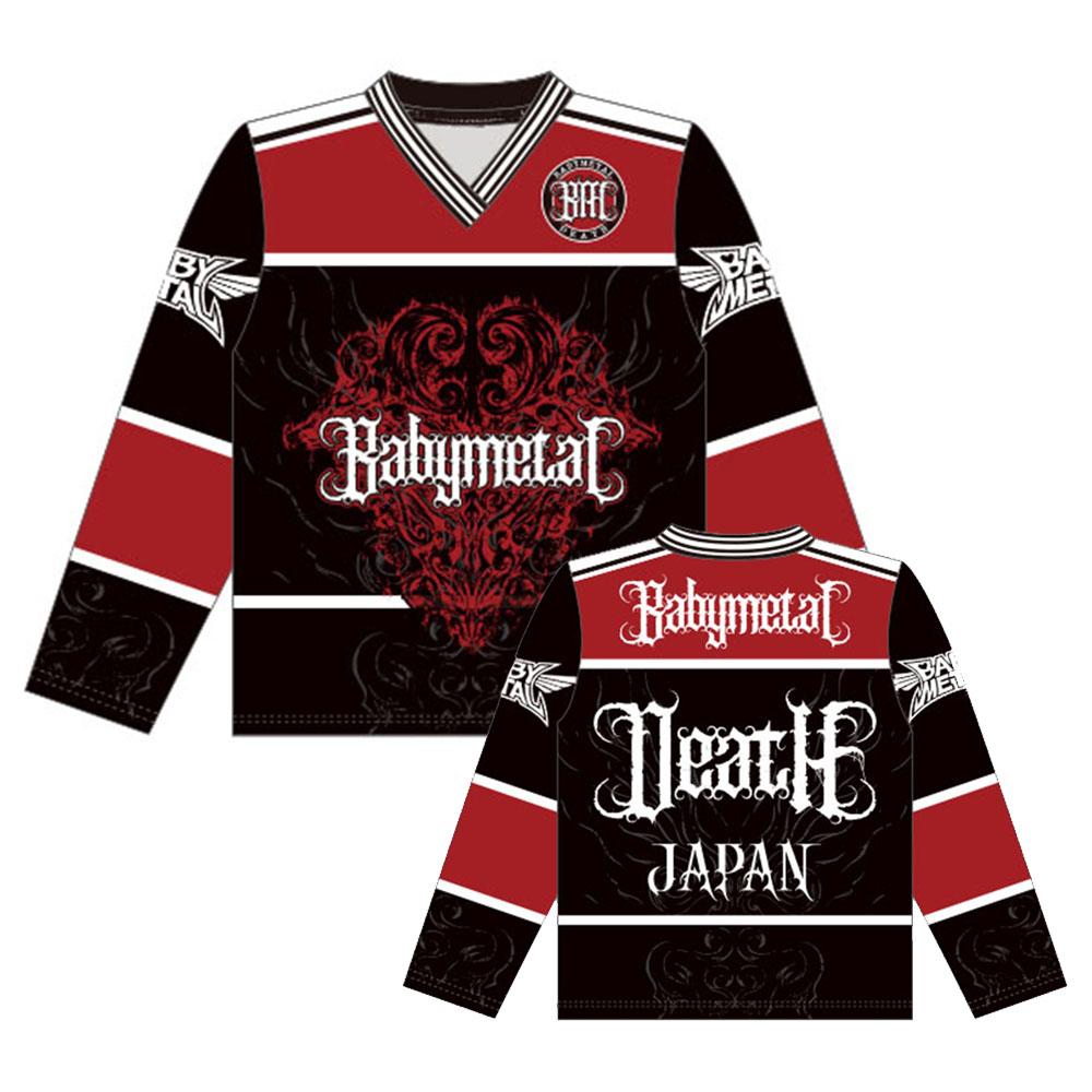 Maillots de Hockey Babymetal Unisexe Manches Longues Mode Streetwear Impression Motif Gothique Col en V Chemise de Sport Hommes Femmes Hauts Hip-Hop