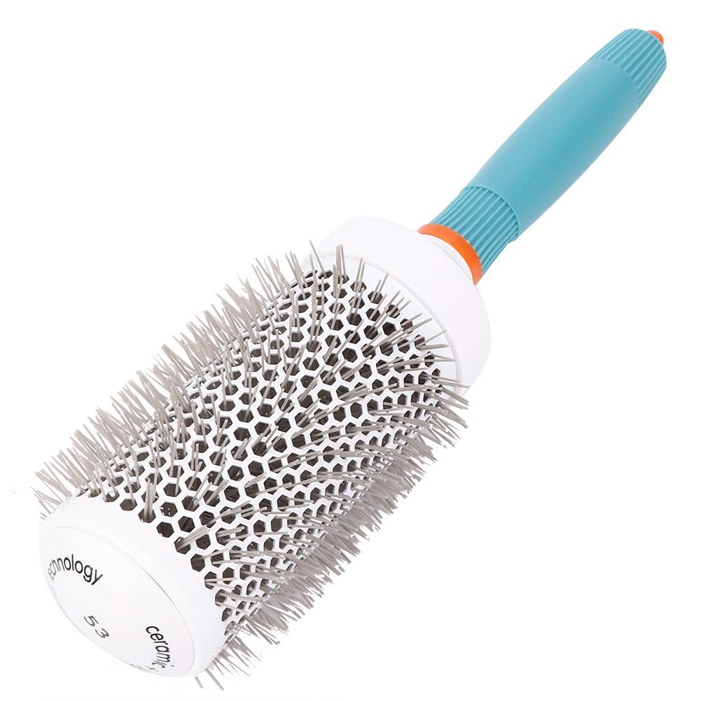 

Профессиональная цилиндрическая расческа для вьющихся волос, нейлоновая парикмахерская расческа, щетка, инструмент для укладки № 53