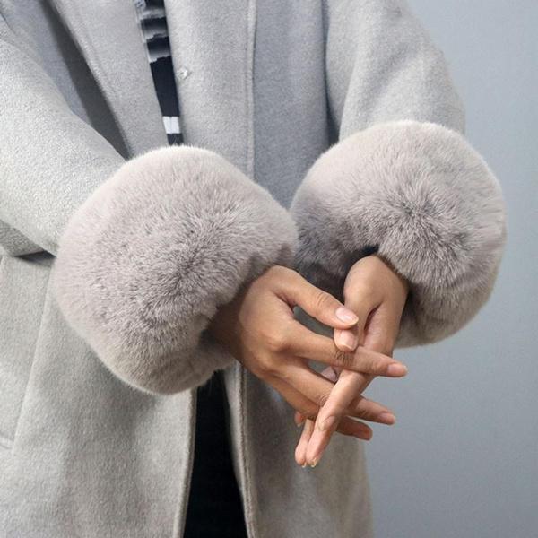 Super Soft Wrist Cuff Sleeves Winter Women Faux Rabbit Fur Warmer Fur Wrist Arm Bracelet Female Accessories