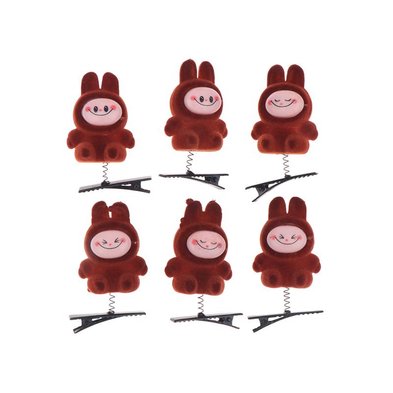 

6 шт. Kawaii Labubu Spring Hair Clip 3D Cartoon Doll Hairpins Duckbill Clip Headbill Children s Hair Accessories Party Decorations