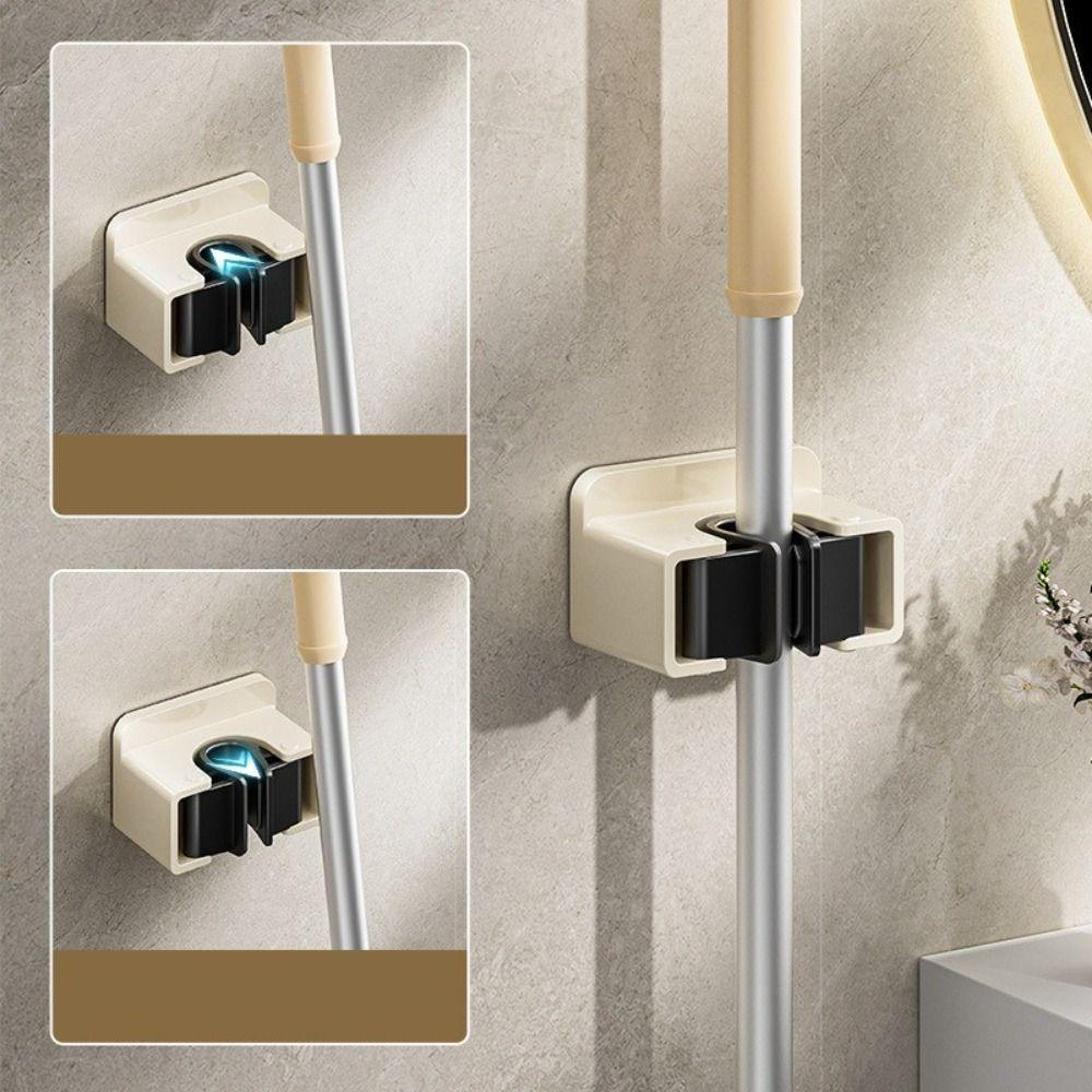 Traceless Mop Storage Holder Wall Mounted Broom Shelf New Bathroom Rack