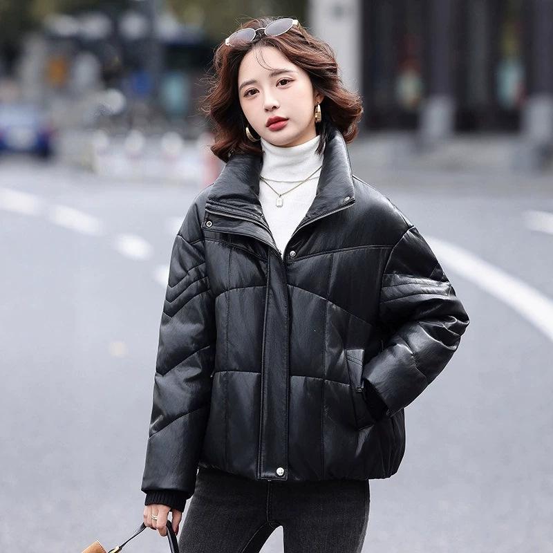 European and American cotton-padded clothes down cotton-padded clothes women's new fashion cotton-padded jackets loose thickened gloves hooded jackets