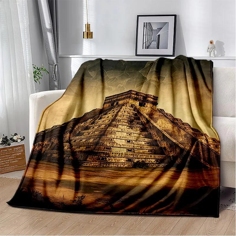 Ägyptische Pyramide Berühmte Architektur Decke, Weiche Überwurfdecke für Zuhause Schlafzimmer Bett Sofa Picknick Reise Ruheabdeckung Decke Kinder