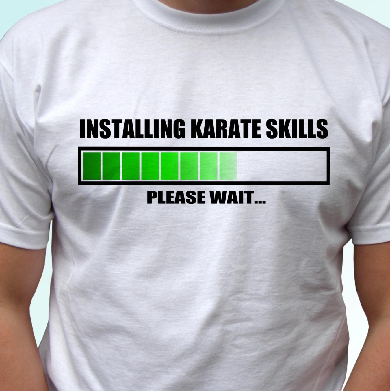 

Installing Karate Skills funny white kids boys T-Shirt present gift joke humor xmas top 110