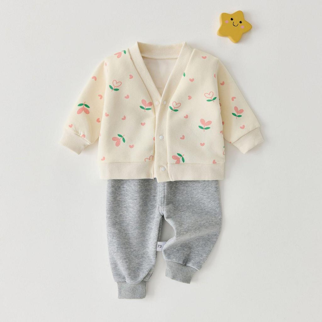Infant Knitted Cardigan Two-Piece Set - Cute Spring & Autumn Baby Outerwear