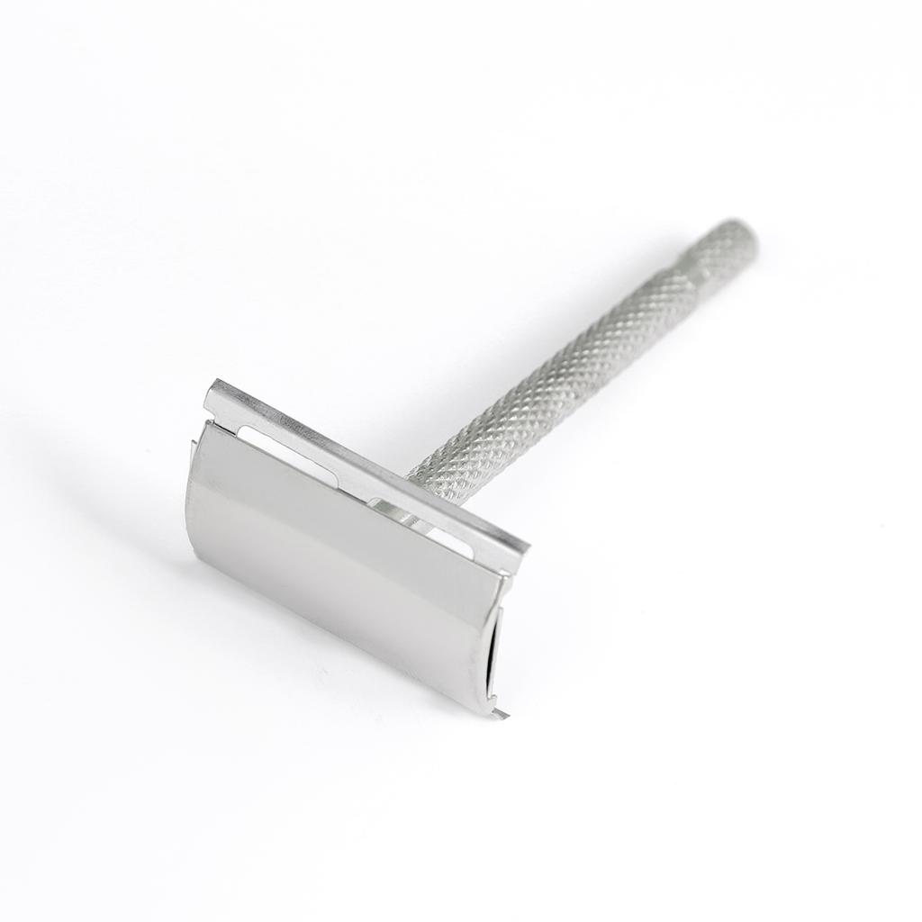 Iron Handle Safety Razor for Men Barber Shaving Body Hair Beard Manual Double Edge Razor Barbeador with 1 Blade