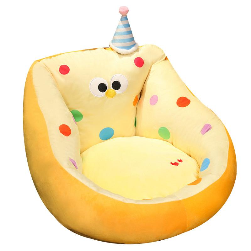 Plush Cartoon Lazy Sofa Seat Cushion With Apple Shaped And Polka Dot Design