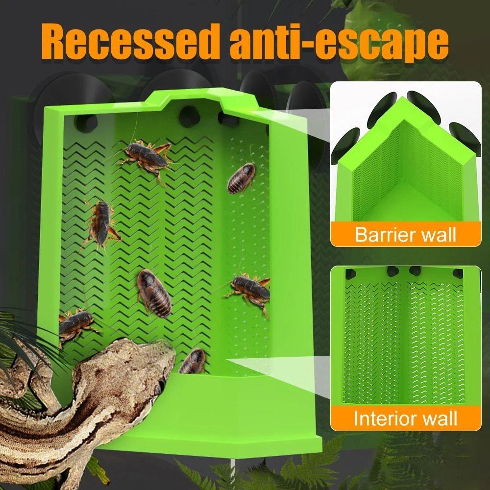 Aufhängbares Design Reptilien-Futter Napf Kunststoff Eidechsen Futter Schale Lebend-Insekten Schale Käfer Beute Fütterung