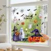 Halloween Static Window Clings 2Pcs Watercolor Clings, Ghost Witch Pumpkin Black Cat Bat Decals, No-Glue Wall Stickers Removable Glass Stickers,
